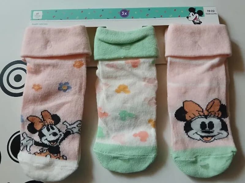 مجموعه 3 جفتی جوراب نخی Disney طرح میکی موس رنگ پاستلی — تصویر ۳