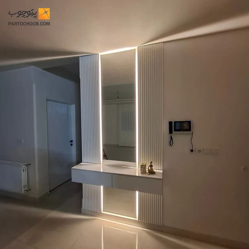 آینه قدی و کنسول دیواری مدل موناکو — تصویر ۲