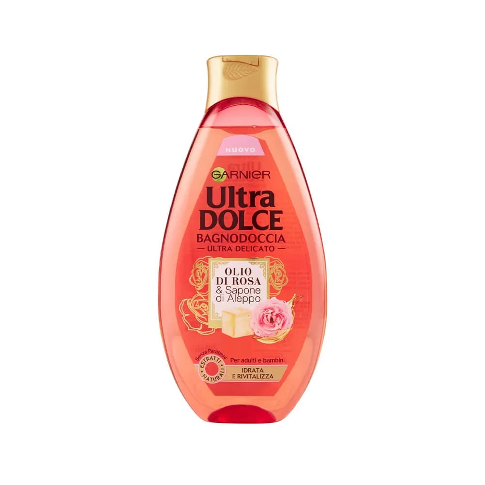 شامپو بدن Garnier Ultra Dolce حاوی عصاره گل سرخ حجم 500 میلی