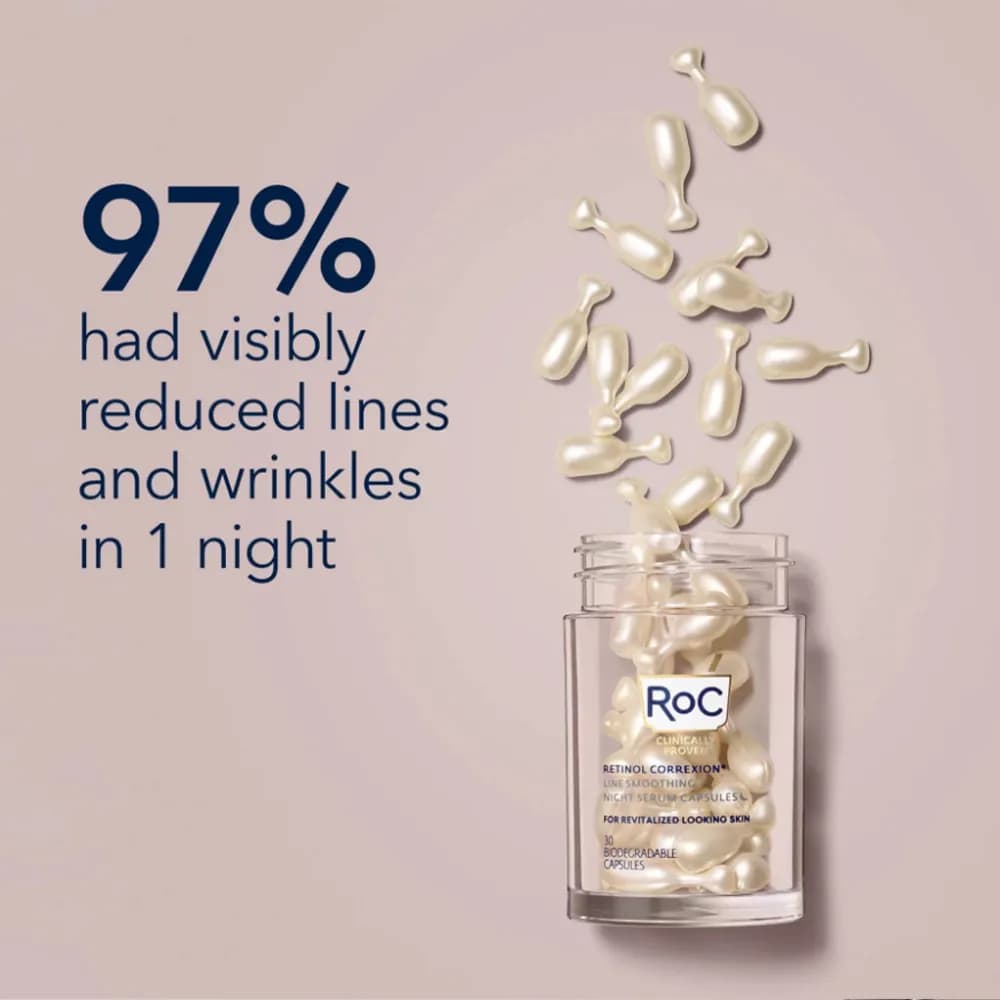 سرم کپسولی رتینول شب راک Roc ضد چین و چرک مناسب مبتدی RoC Retinol Correxion آمریکا اورجینال — تصویر ۶