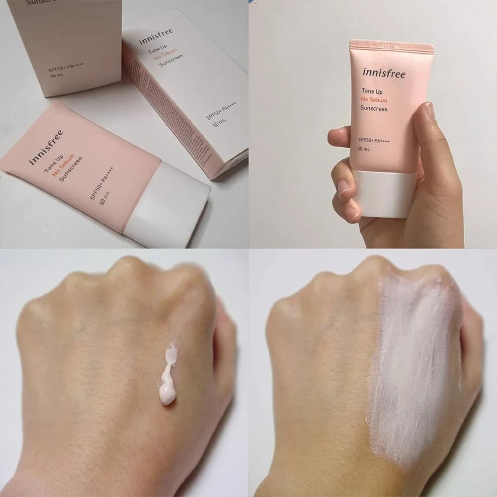 کرم ضد آفتاب اینیسفری مدل Tone Up No Sebum — تصویر ۳