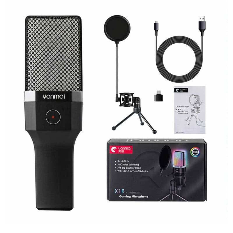 میکروفون رومیزی کندانسور Yanmai مدل X1R RGB — تصویر ۴