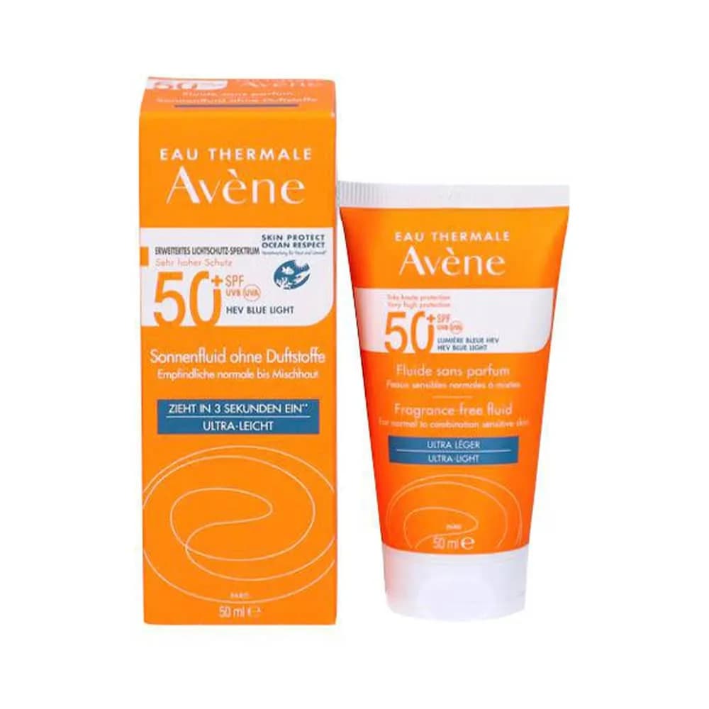 کرم ضد آفتاب جدید فلوئیدی اون Avene SPF50+ حجم 50 میل | پوست نرمال و مختلط چرب اورجینال