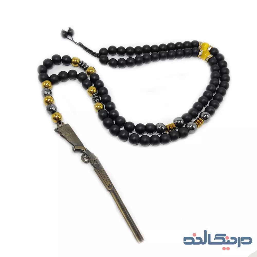 گردنبند تفنگ دولول شکاری + سنگ طبیعی — تصویر ۳