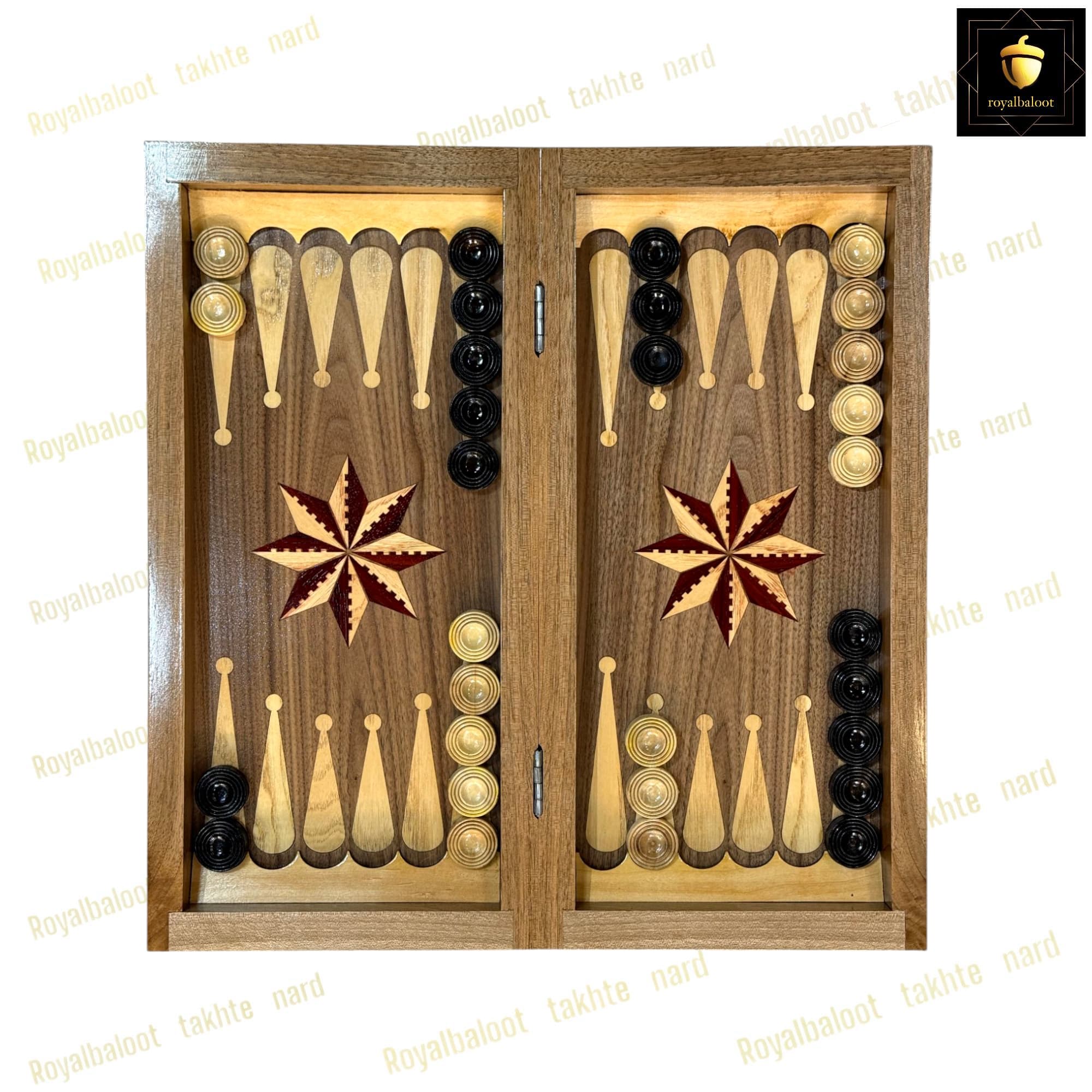 تخته نرد گردو معرق ستاره اعلا کد 319