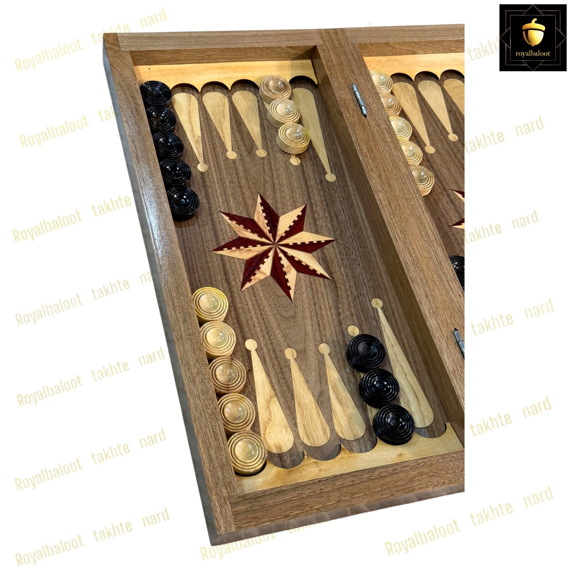 تخته نرد گردو معرق ستاره اعلا کد 319 — تصویر ۶