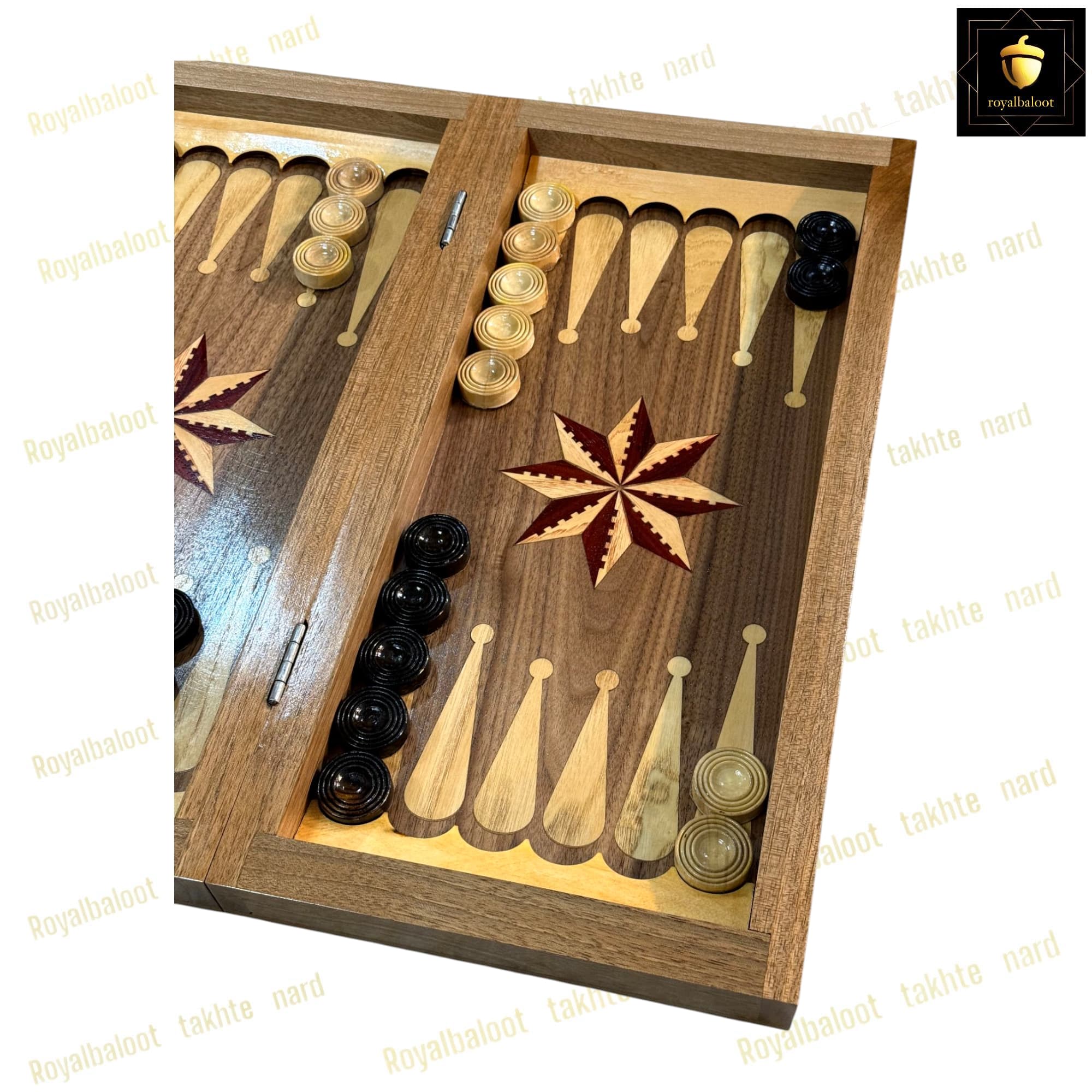 تخته نرد گردو معرق ستاره اعلا کد 319 — تصویر ۵