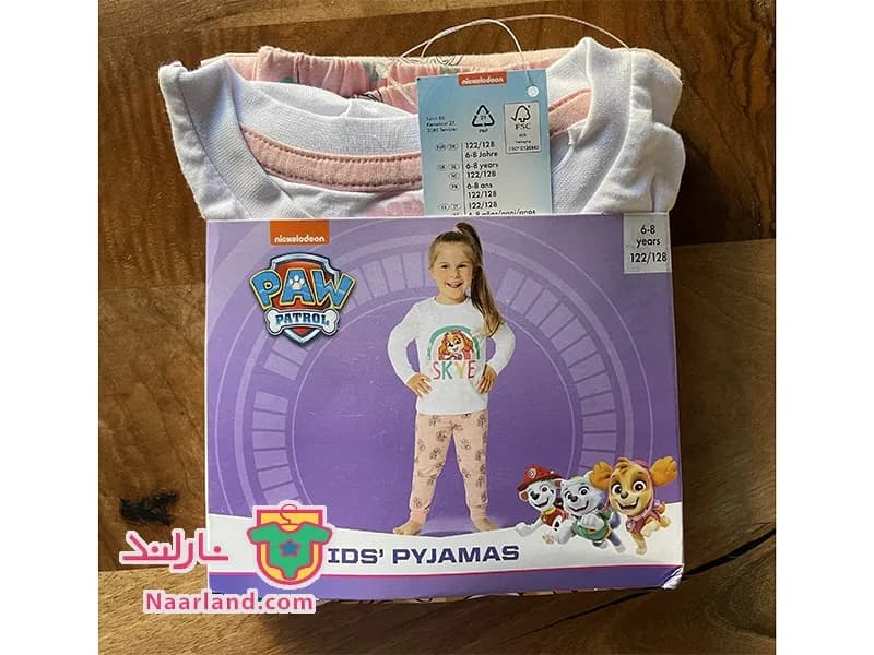 ست بلوز شلوار Paw Patrol سفید صورتی روشن طرح سگهای نگهبان — تصویر ۳
