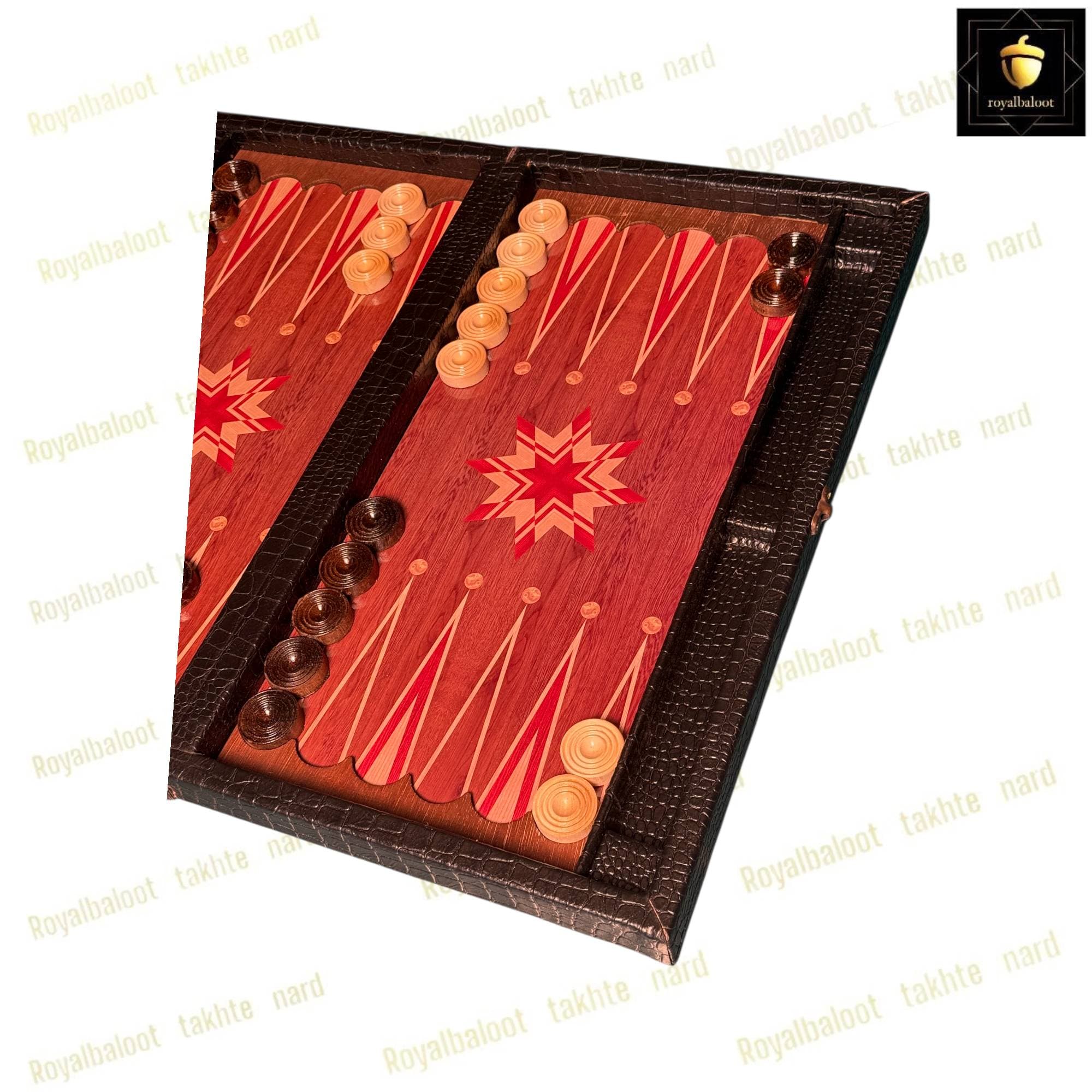 تخته نرد چرمی طرح کلاسیک کد 559 — تصویر ۳