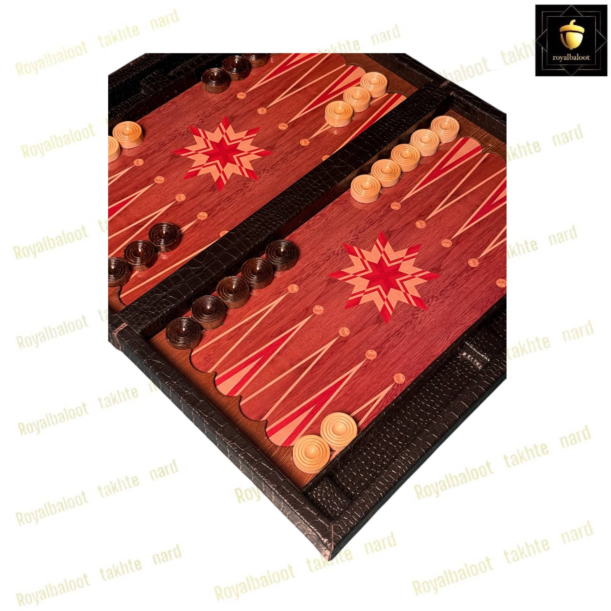 تخته نرد چرمی طرح کلاسیک کد 559 — تصویر ۲