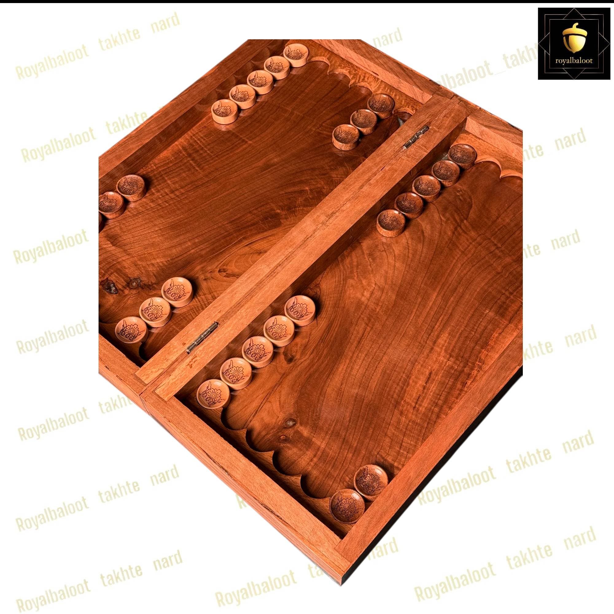 تخته نرد تک بازی ریشه گردو کد 543 — تصویر ۶