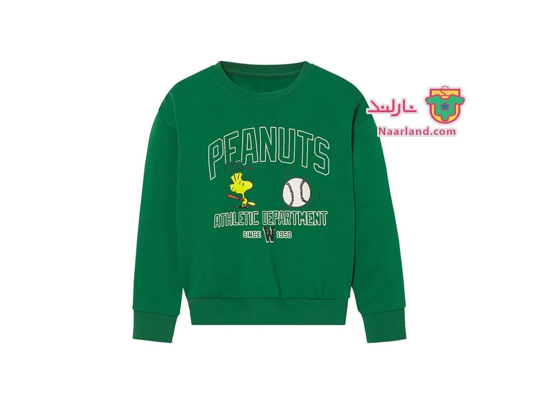 بلوز دورس داخل کرکی Peanuts سبز طرح اسنوپی