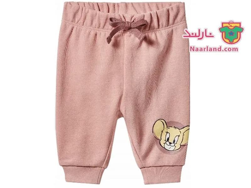ست بلوز شلوار نوزادی دورس Tom and Jerry صورتی طرح موش — تصویر ۳