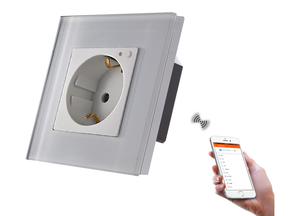 پریز ارت دار هوشمند شیشه ای WIFI برند BELLER — تصویر ۴