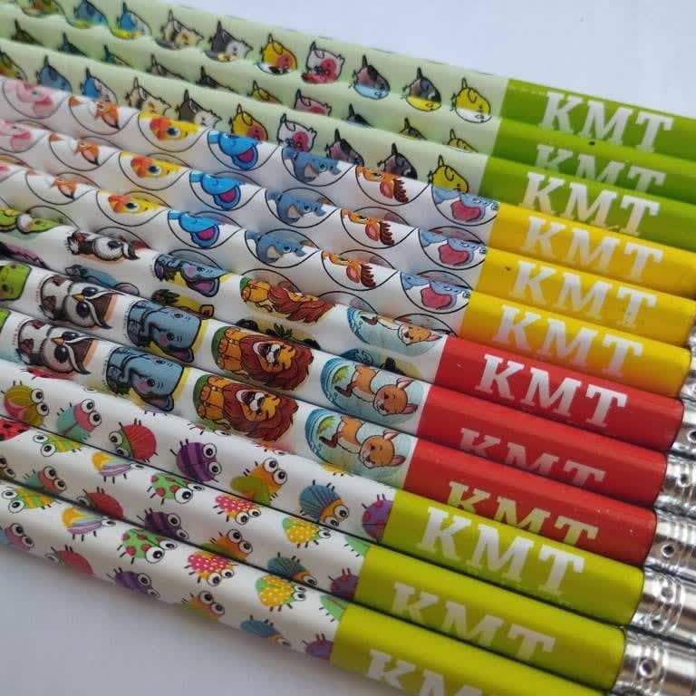 مداد مشکی پاک کن دار فانتزی K.M.T بسته 4 عددی