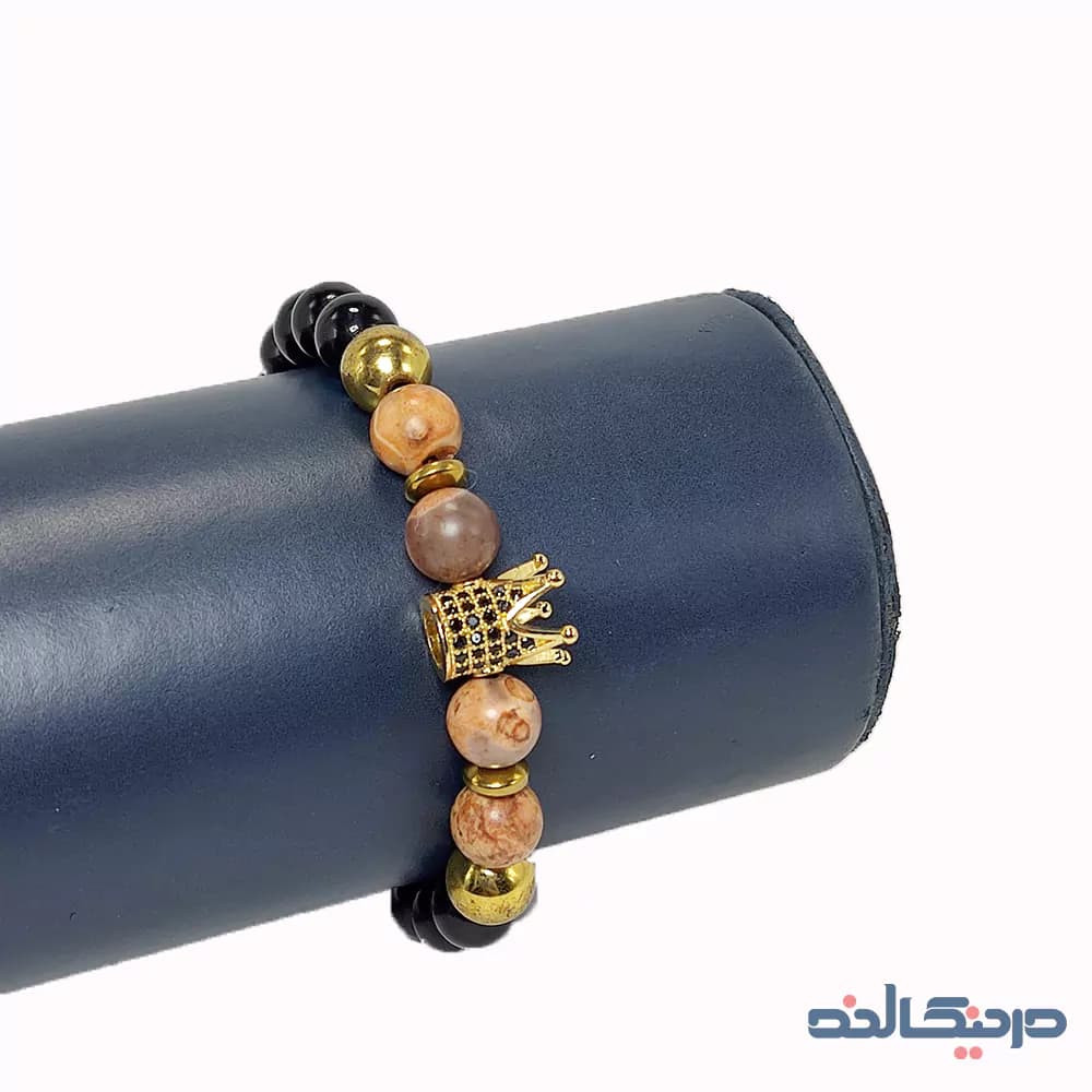 دستبند تاج سواروسکی و سنگ جاسپر — تصویر ۲
