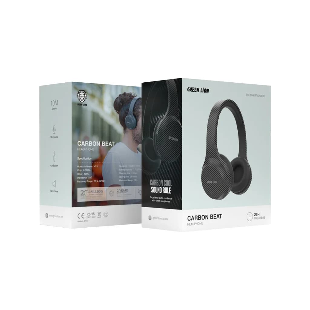 هدفون Green Lion Carbon Beat– مشکی — تصویر ۲