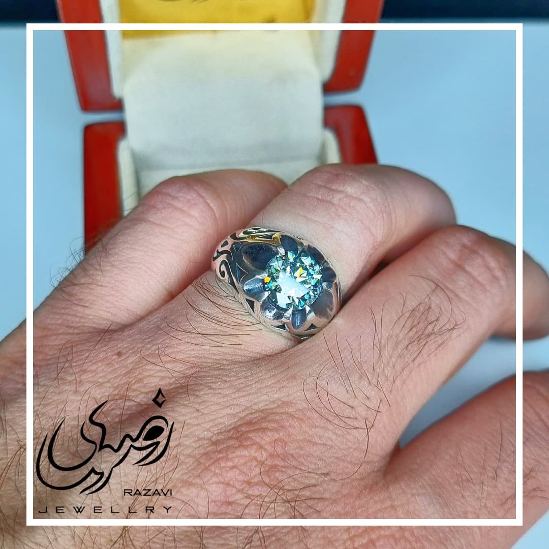 انگشتر نقره مردانه مزونایت — تصویر ۳