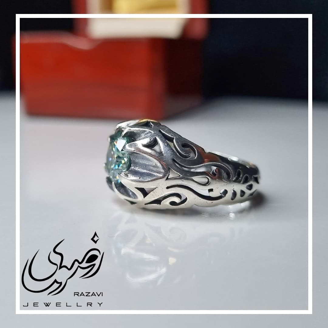 انگشتر نقره مردانه مزونایت — تصویر ۲