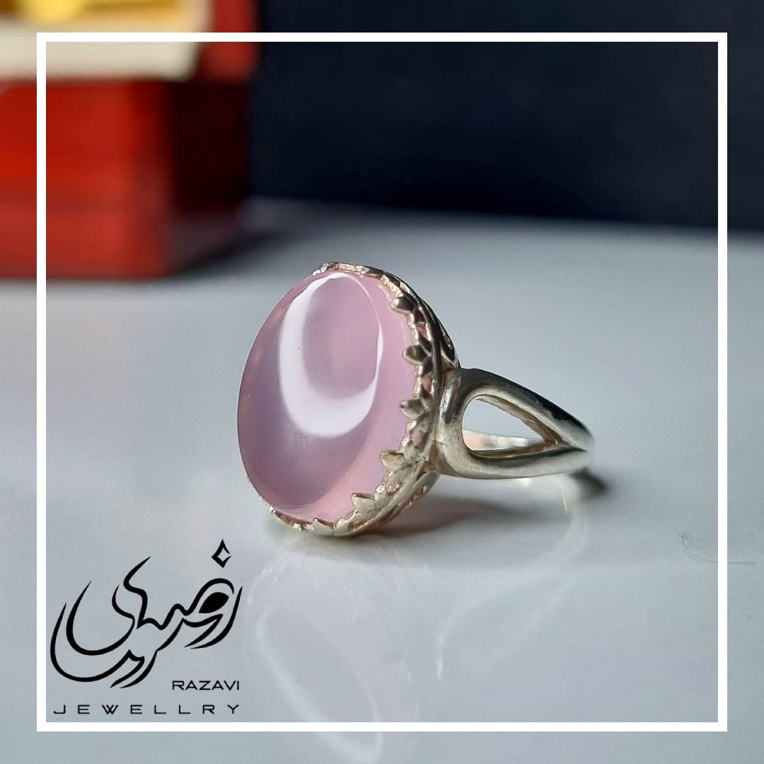 انگشتر نقره زنانه عقیق سوسنی — تصویر ۴
