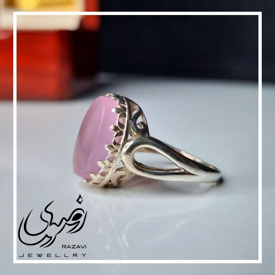 انگشتر نقره زنانه عقیق سوسنی — تصویر ۵