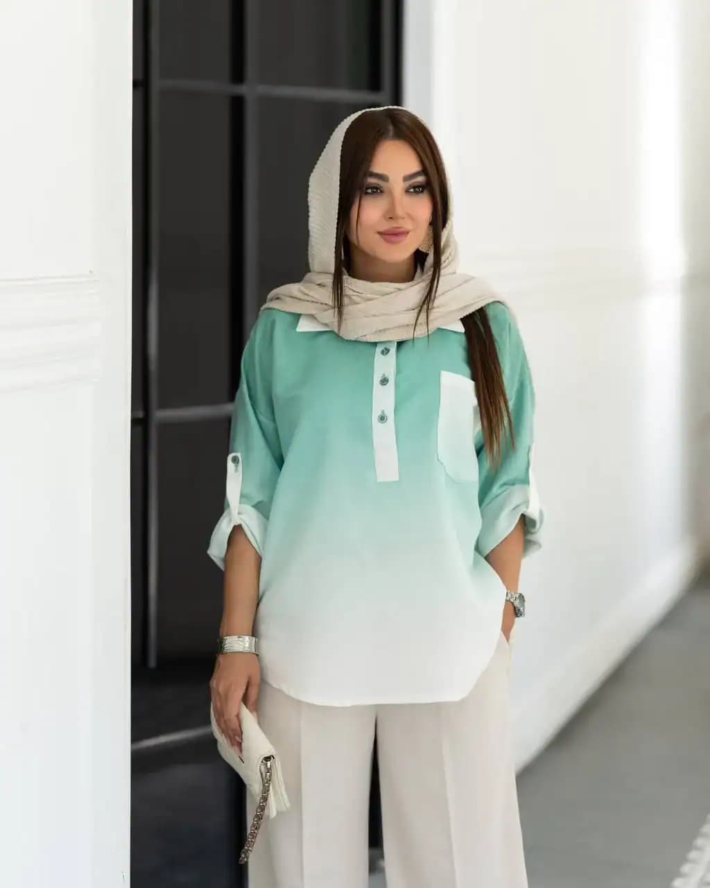شومیز مانتویی مدل نیلی