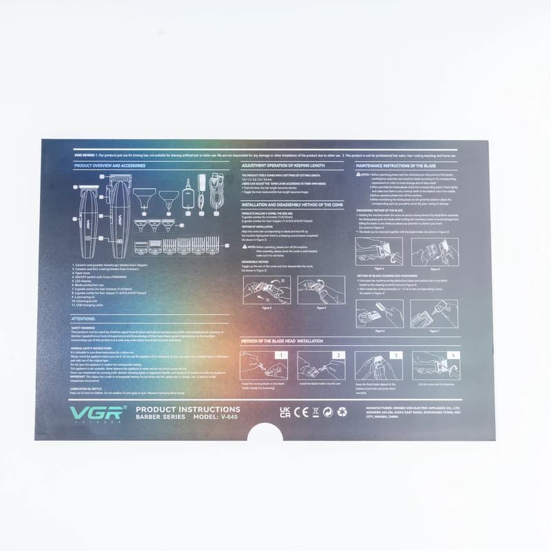 ست ماشین اصلاح موی سر و صورت تریمر وی جی آر مدل V-640 — تصویر ۵