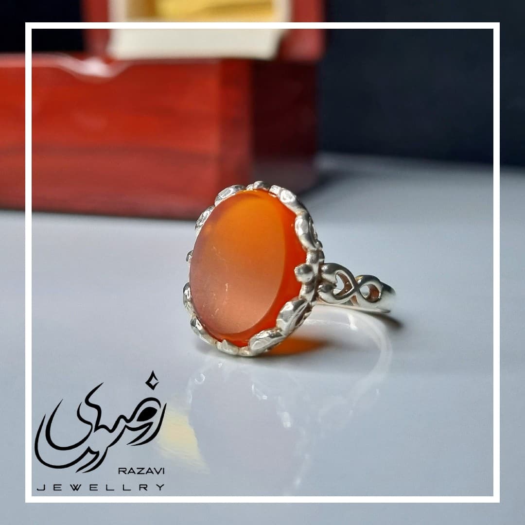 انگشتر نقره زنانه عقیق سرخ