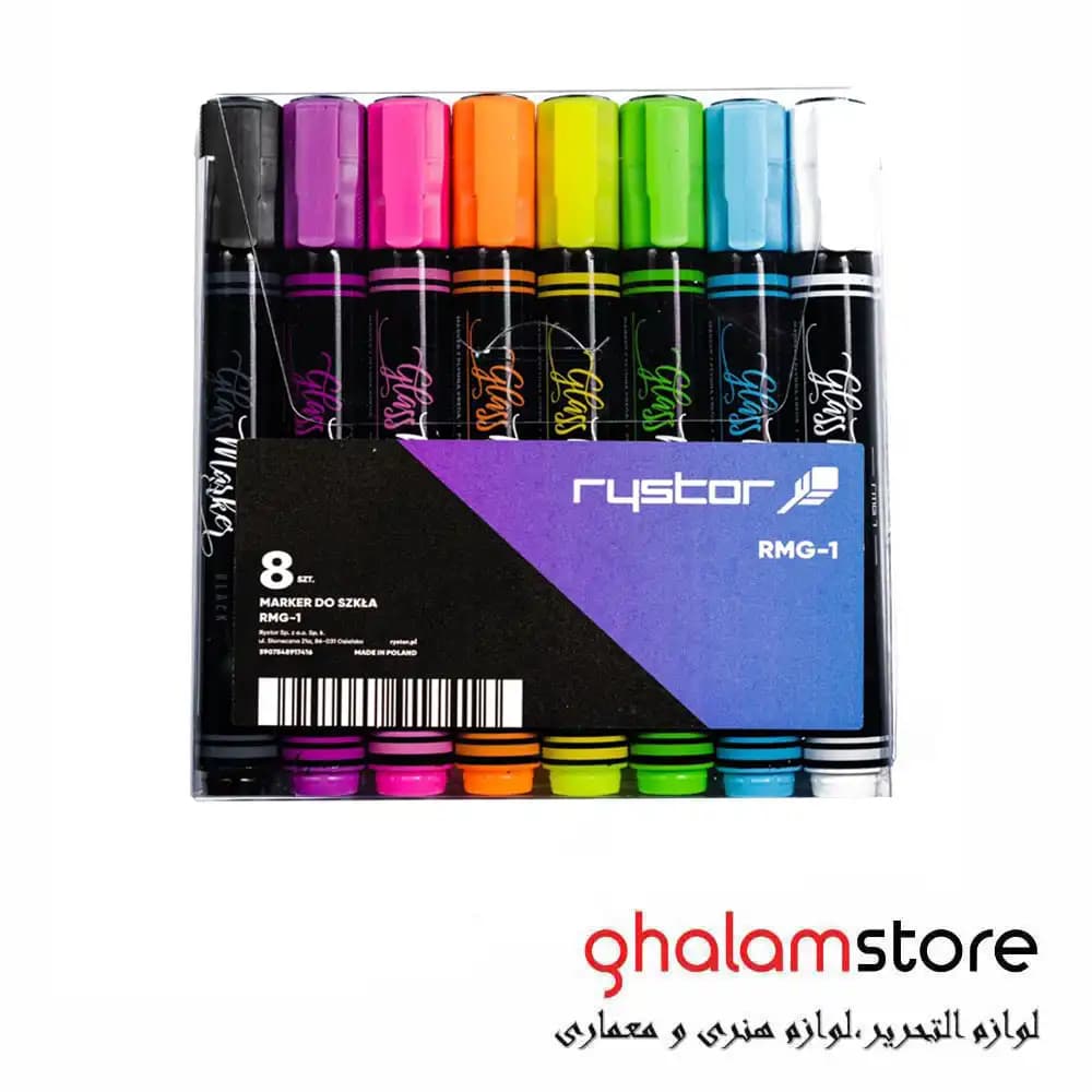 ماژیک فسفری ریستور مدل Glass Marker بسته 8 عددی