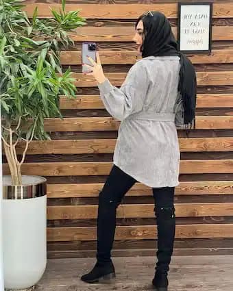 مانتو کمربنددار تبسم — تصویر ۷