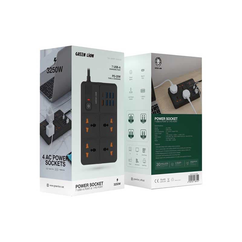 چندراهی برق گرین لاین مدل Green Lion UK Power Socket — تصویر ۷