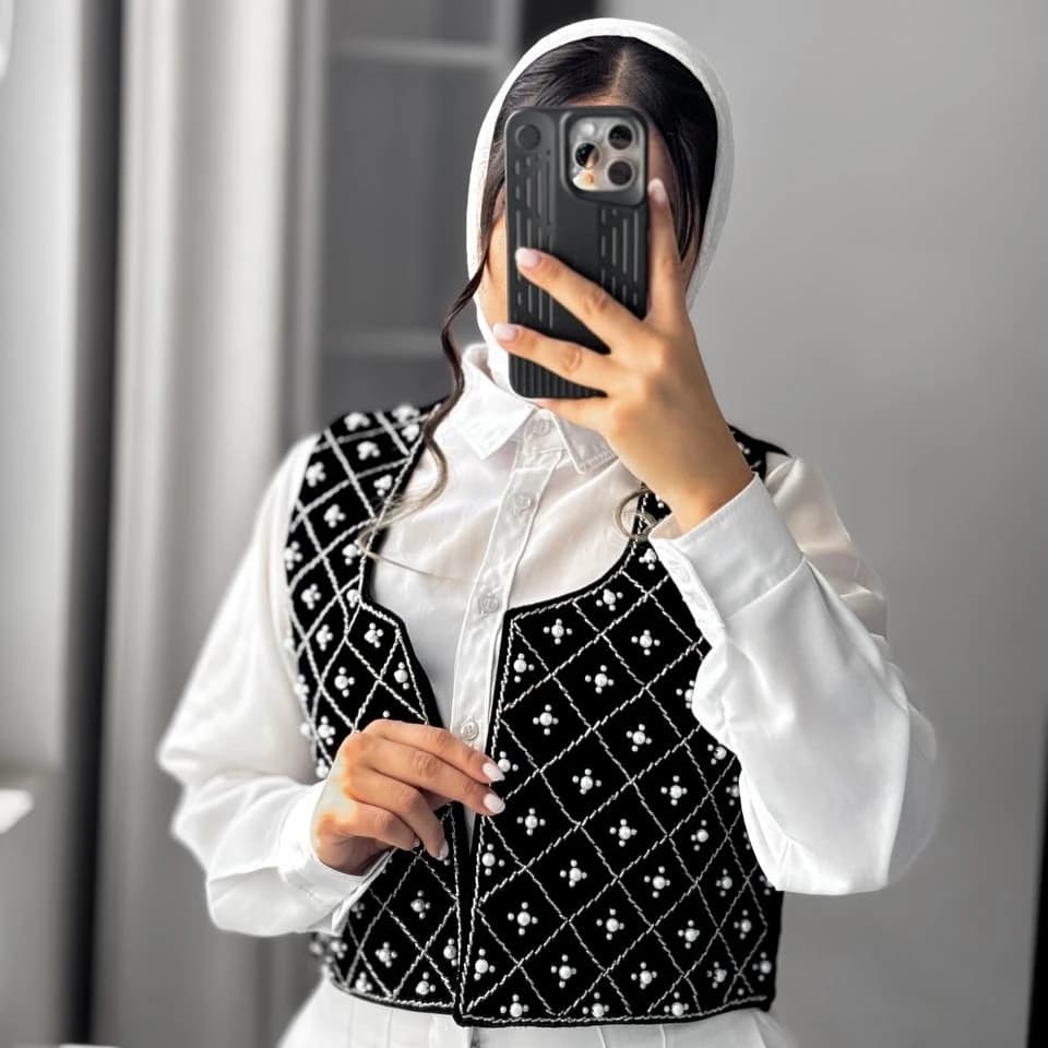 سخمه جواهردوزی طرح مروارید شطرنجی کد 1185