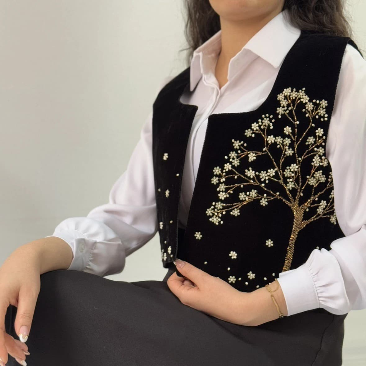 سخمه جواهردوزی طرح درخت شکوفه کد 1139 — تصویر ۳