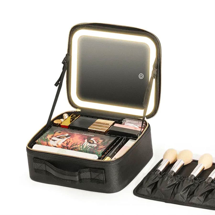 کیف لوازم آرایش با آینه چراغ دار گرین لاین Green Lion Makeup Organizer — تصویر ۳