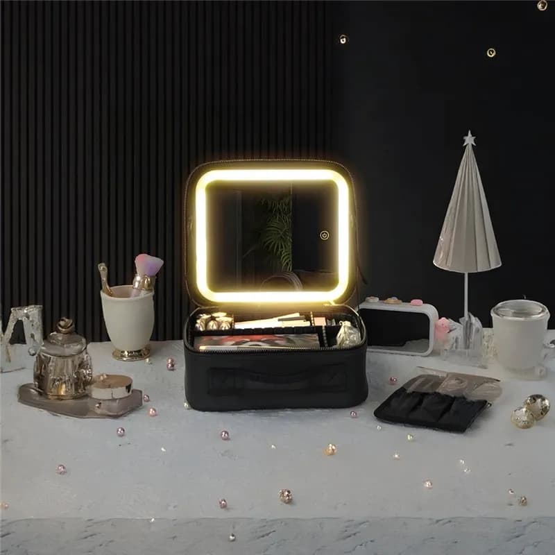 کیف لوازم آرایش با آینه چراغ دار گرین لاین Green Lion Makeup Organizer — تصویر ۱۱