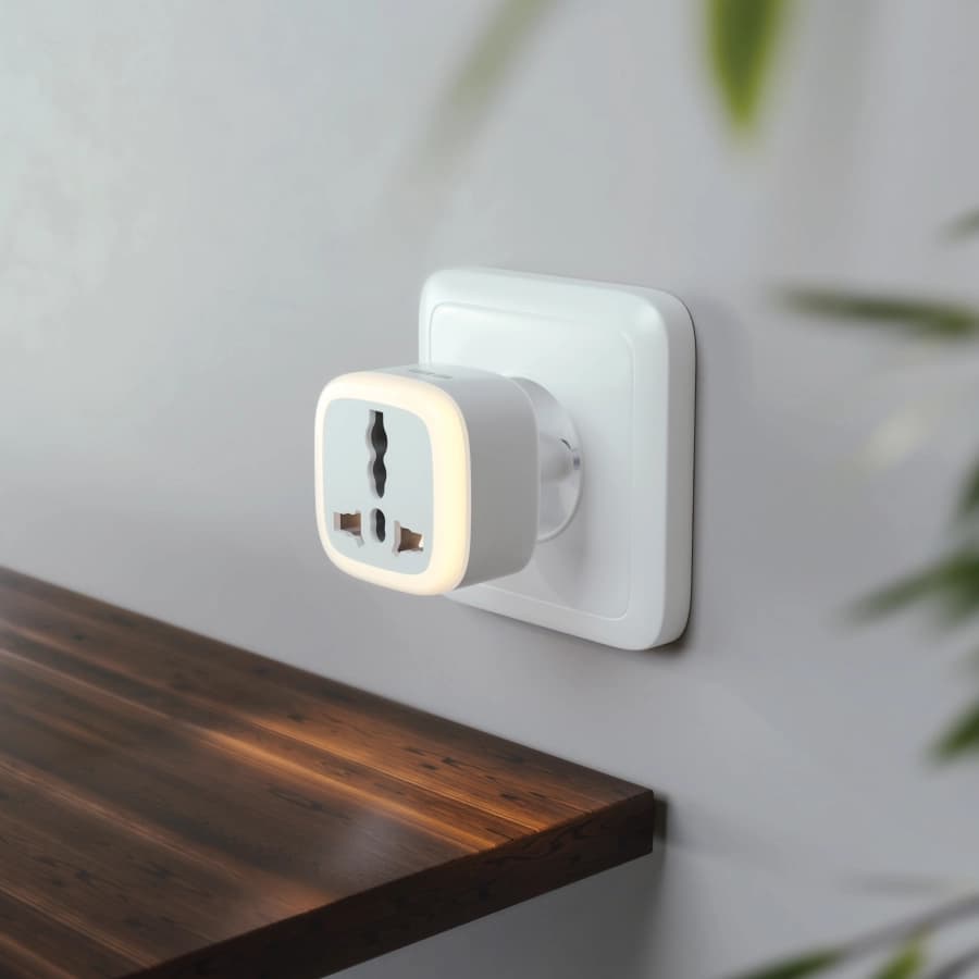 تبدیل برق با نور ال ای دی گرین لاین Green Lion Universal Plug With LED Light EU — تصویر ۵