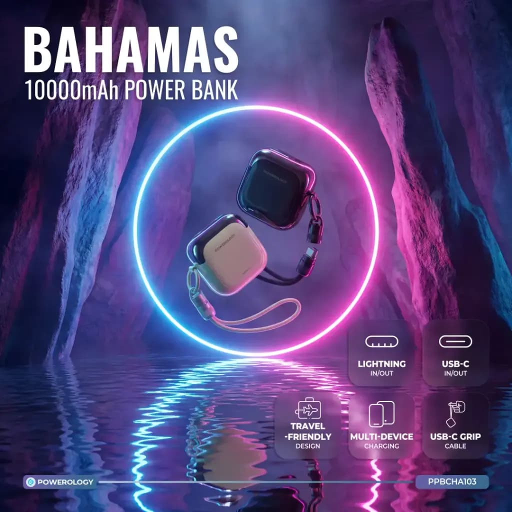 پاوربانک 10 هزار میلی آمپر Bahamas پاورولوژی(PPBCHA103)Powerology Bahamas 10000mAh Power Bank — تصویر ۷