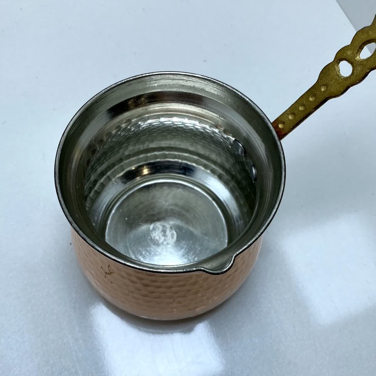 قهوه جوش مسی دسته برنجی(سایز2/کد 100) — تصویر ۲