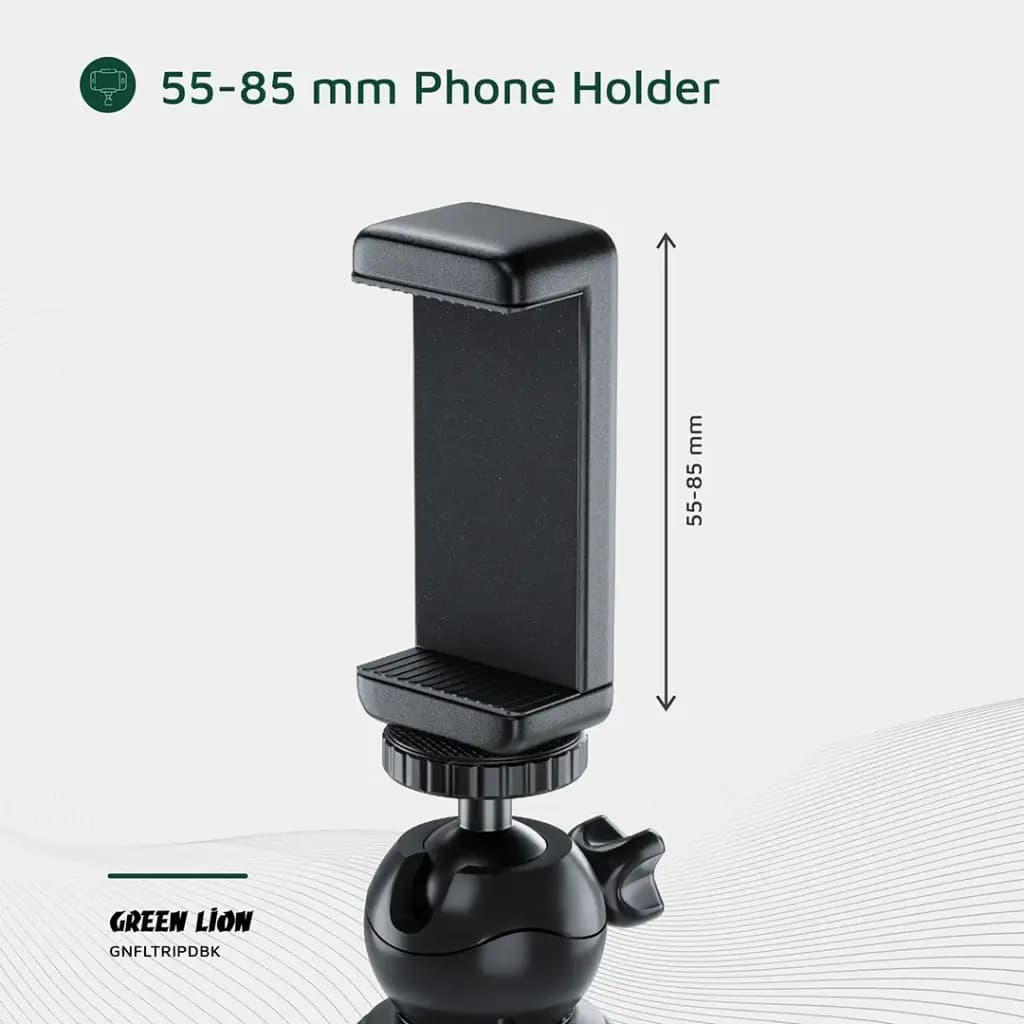 سه پایه موبایل و دوربین با پایه های انعطاف پذیر گرین لاین(GNFLTRIPDBK)Green Lion Flexible Tripod with Foam Grips — تصویر ۵