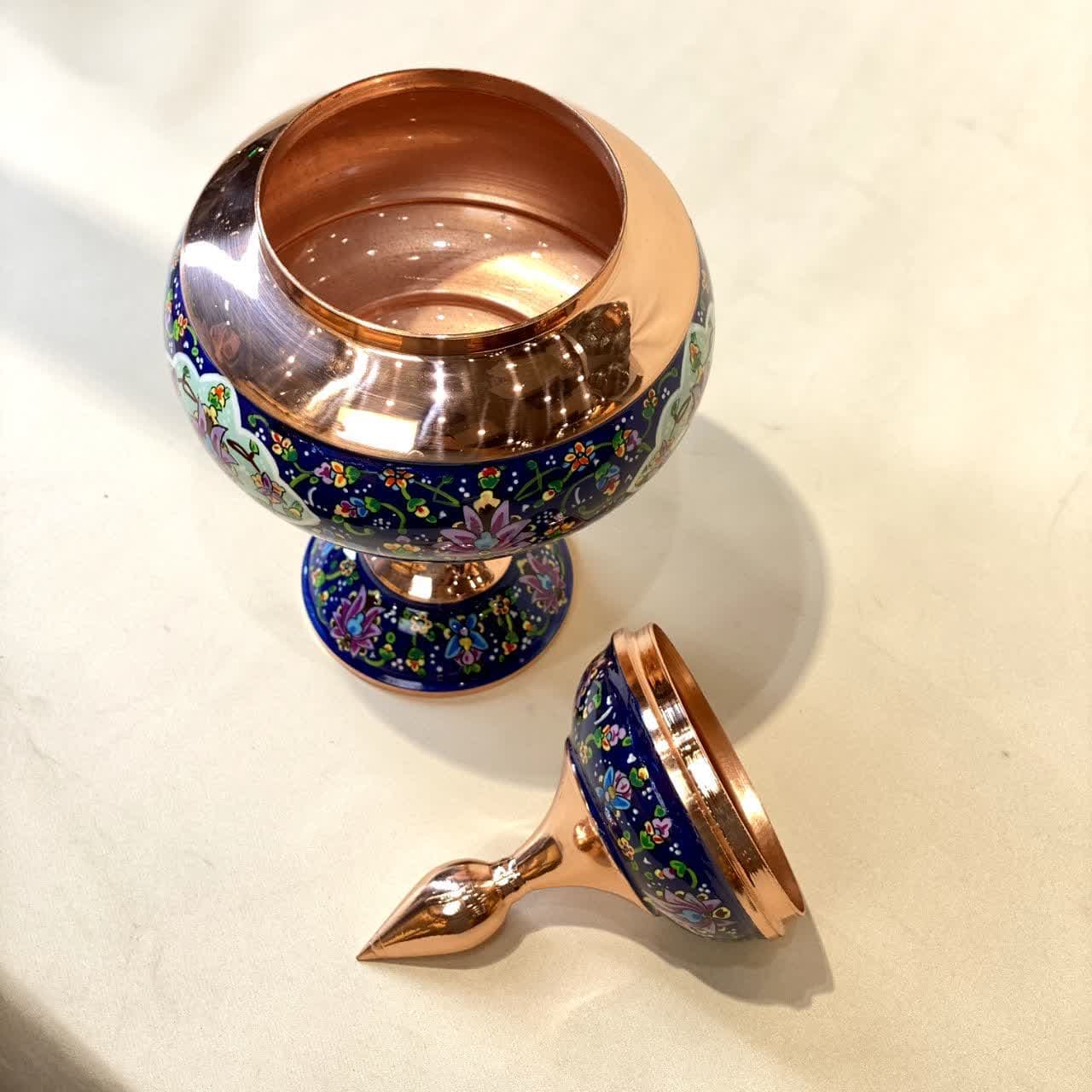 شکلات خوری پایه دار مس و پرداز (کد 372) — تصویر ۳