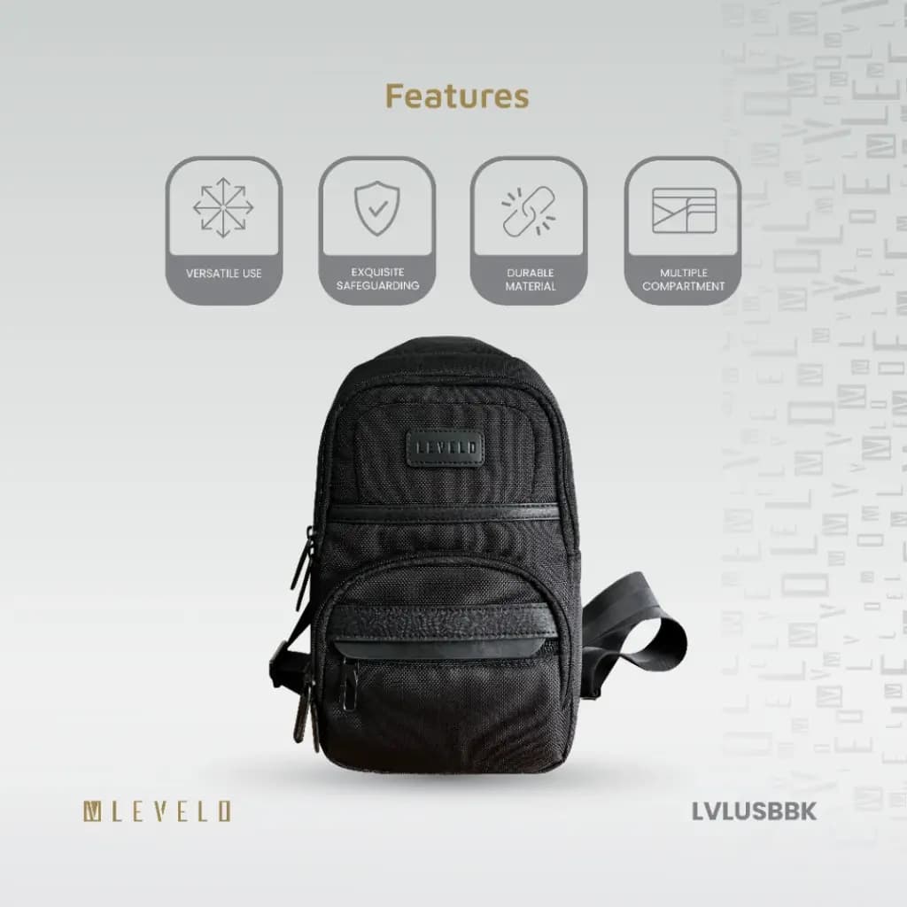 کیف تک بند و کراس بادی Urban لولو(LVLUSBBK)Levelo Urban Sling Bag – Black — تصویر ۲