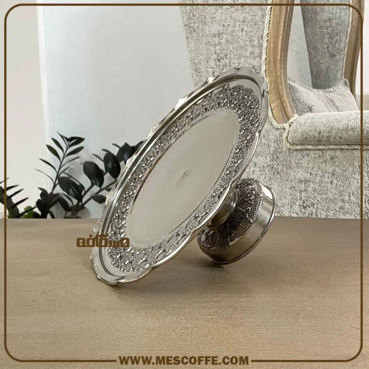 شیرینی خوری مسی کروم(مدل گلبرگ/کد756 ) — تصویر ۳