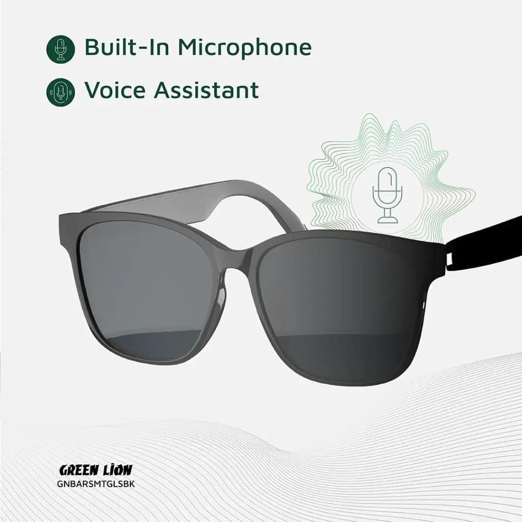 عینک آفتابی هوشمند Barcelona گرین لاین(GNBARSMTGLSBK)Green Lion Barcelona Smart Glasses – Black — تصویر ۲