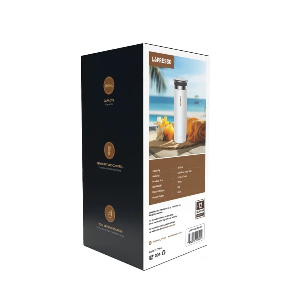 کتری برقی (فندکی) قابل حمل لپرسو(LPCFFM0007)LePresso Portable Outdoor Electric Kettle – White — تصویر ۲
