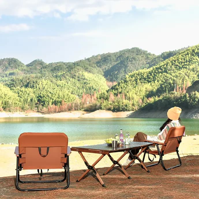 صندلی تاشو کمپینگ پرودو(PD-LFST007)Porodo Lifestyle Camping Foldable Chair – Brown — تصویر ۴