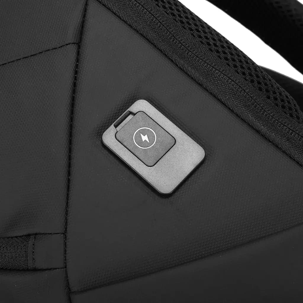 کوله پشتی لپ تاپ ضد آب پرودو( PD-LFST122)Porodo Lifestyle Water-Resistant PU Backpack – Black — تصویر ۵