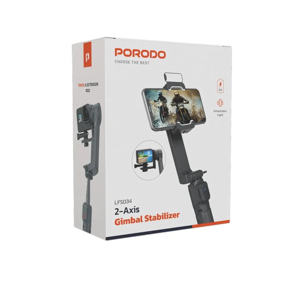 گیمبال و استابلایزر دو محوره پرودو(PD-LFST034)Porodo 2-Axis Gimbal Stablizer – Black — تصویر ۴