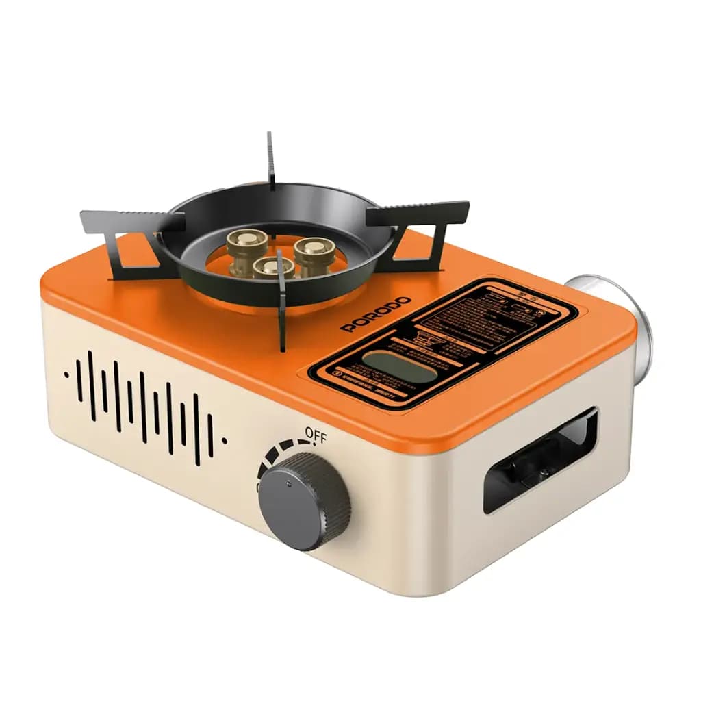 مینی اجاق گاز قابل حمل مسافرتی پرودو(PD-LFST077)Porodo Lifestyle Portable Outdoor Stove – Orange/Beige