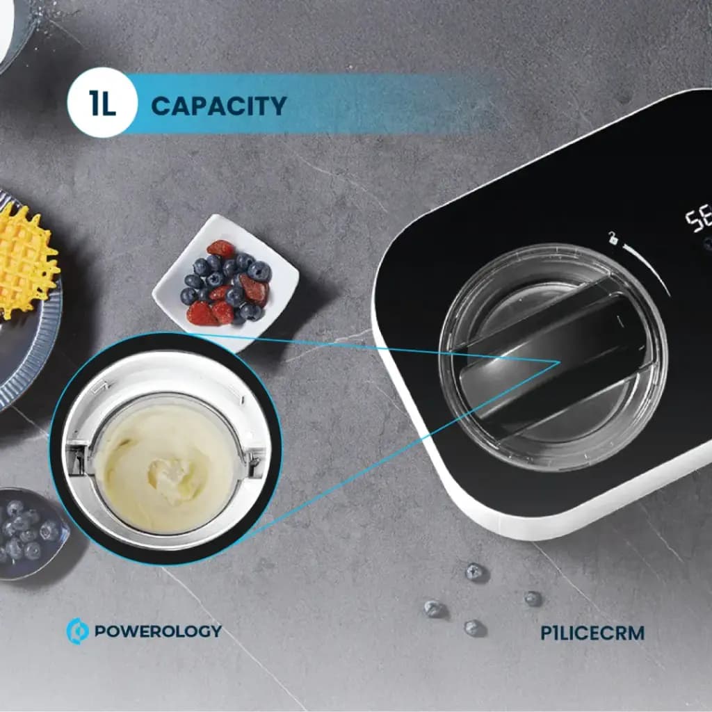دستگاه بستنی ساز و ماست یخ زده پاورولوژی(P1LICECRM)Powerology Ice Cream & Frozen Yogurt Machine – White — تصویر ۳