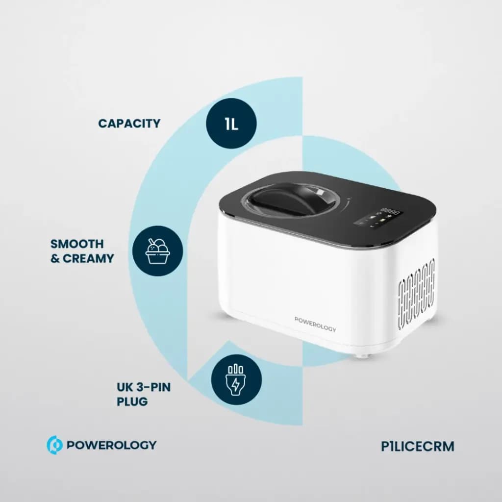 دستگاه بستنی ساز و ماست یخ زده پاورولوژی(P1LICECRM)Powerology Ice Cream & Frozen Yogurt Machine – White — تصویر ۸